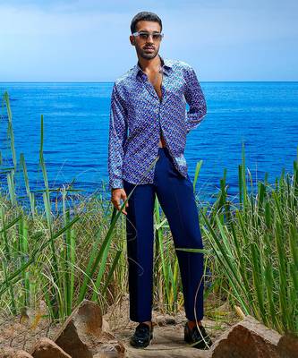 Prismatic horizon habutai silk shirt 2
