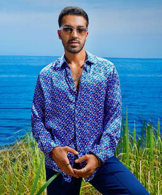 Prismatic horizon habutai silk shirt 4