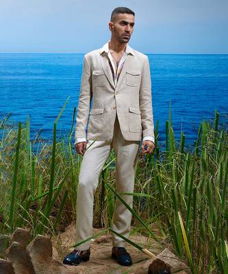 Natural beige voyager linen blazer 2