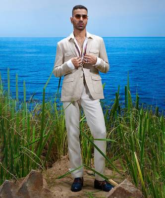 Natural beige voyager linen blazer 4