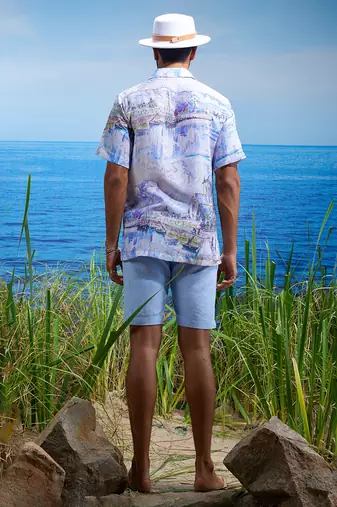 Ibiza breeze linen cuban shirt