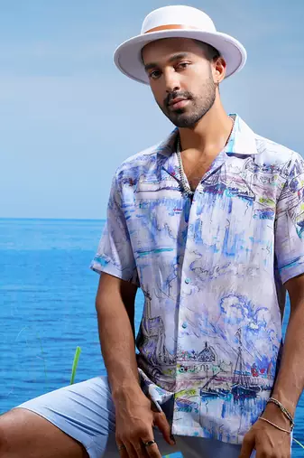 Ibiza breeze linen cuban shirt