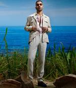 Desert dune linen trucker jacket