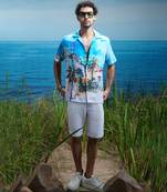 Santorini dreams linen cuban shirt