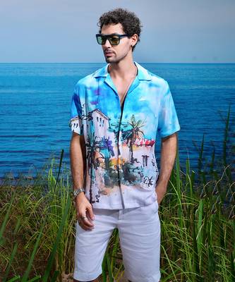 Santorini dreams linen cuban shirt 2