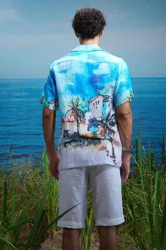 Santorini dreams linen cuban shirt