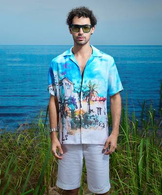 Santorini dreams linen cuban shirt 4