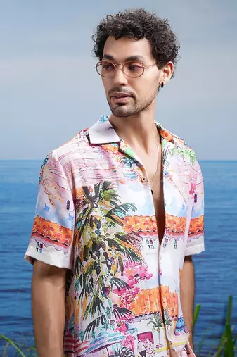 Sunset boulevard cuban linen shirt
