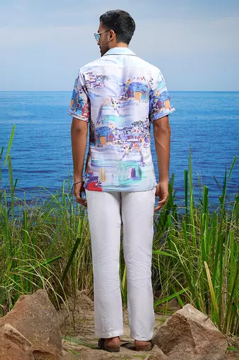 Amalfi vista linen cuban shirt
