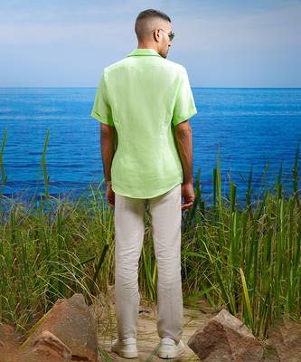 Tropical oasis cuban embroidered linen shirt 3