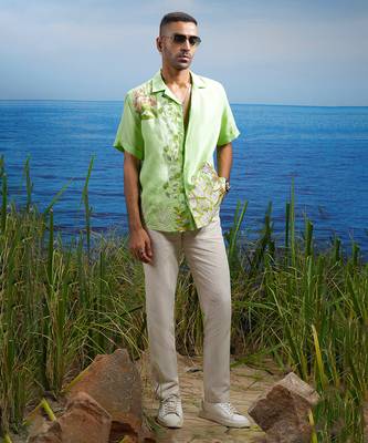 Tropical oasis cuban embroidered linen shirt 4