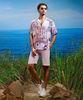 Venice dreamscape linen cuban shirt 1