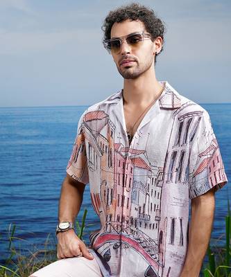Venice dreamscape linen cuban shirt 4
