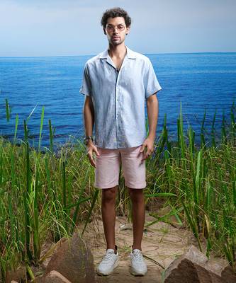 Oceanic calm cuban embroidered linen shirt. 1