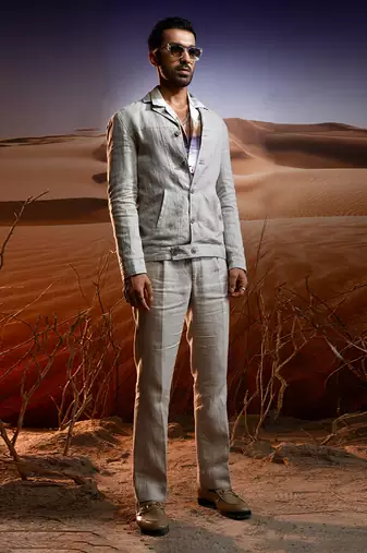Sahara breeze linen trucker jacket
