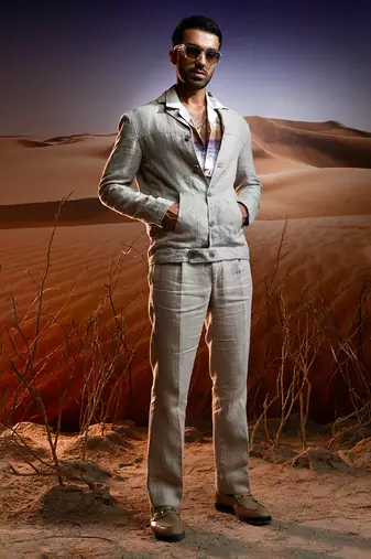 Sahara breeze linen trucker jacket