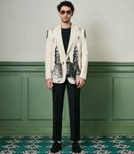 Ivory cityscape hand-painted ceremonial suit