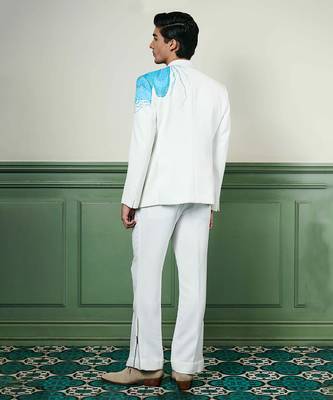 Aqua hand-painted ceremonial suit 4
