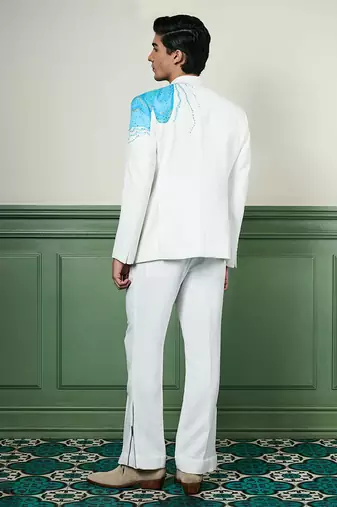 Aqua hand-painted ceremonial suit