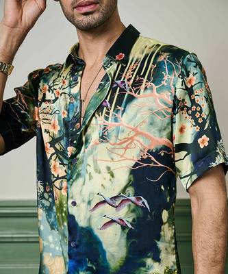 Enchanted evening habutai silk shirt 2