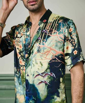 Enchanted evening habutai silk shirt 4