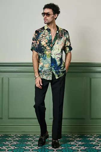 Enchanted evening habutai silk shirt