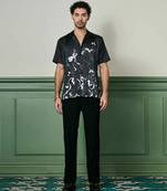 Nocturnal brushstrokes habutai silk shirt