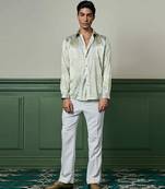 Mint reverie habutai silk shirt