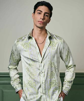 Mint reverie habutai silk shirt 3