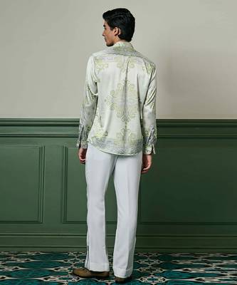 Mint reverie habutai silk shirt 4