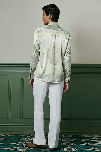 Mint reverie habutai silk shirt