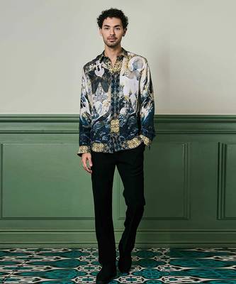 Kyoto nightfall habutai silk shirt 1