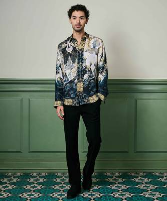 Kyoto nightfall habutai silk shirt 3