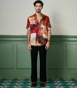 Ember oasis habutai silk shirt