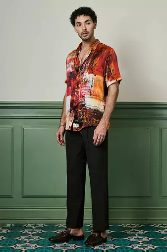 Ember oasis habutai silk shirt
