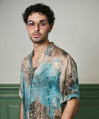 Azure mirage habutai silk shirt 3