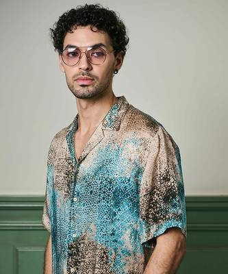 Azure mirage habutai silk shirt 5