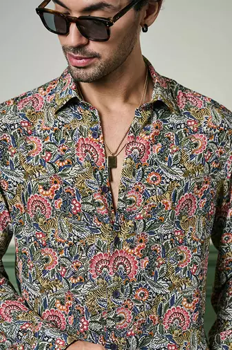 Fleur euphoria habutai silk shirt