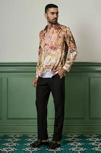 Belle   poque splendor habutai silk shirt