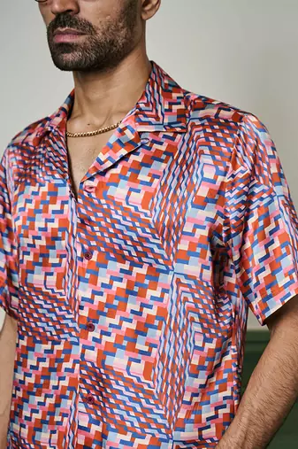 Mirage rhapsody habutai silk shirt