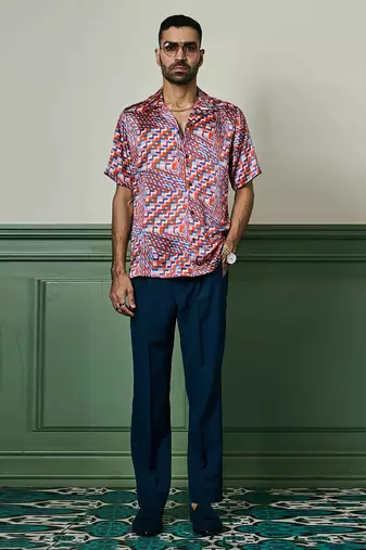 Mirage rhapsody habutai silk shirt