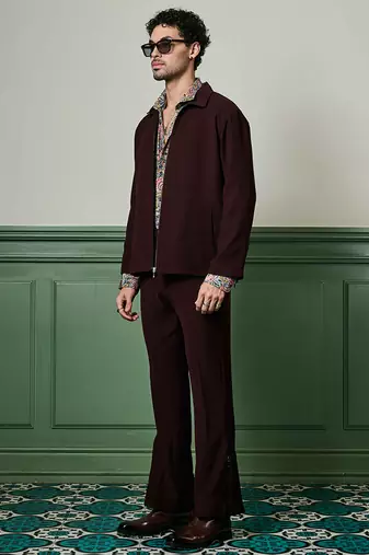 Wine lachka knitted co-ord set