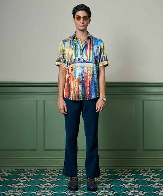 Skyline symphony habutai silk shirt 1