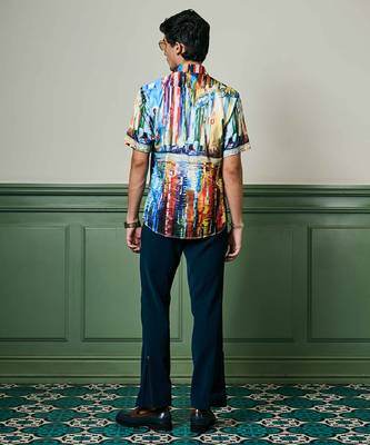Skyline symphony habutai silk shirt 2