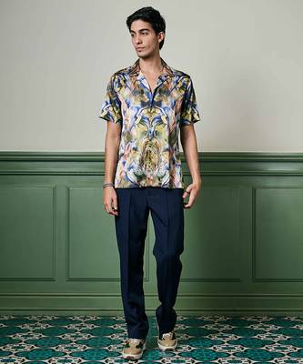 Verdant dreams habutai silk shirt 1