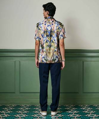 Verdant dreams habutai silk shirt 2