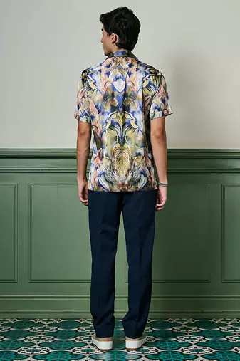 Verdant dreams habutai silk shirt