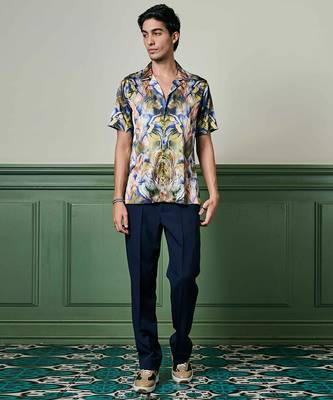 Verdant dreams habutai silk shirt 3