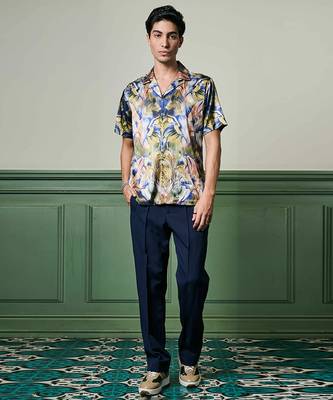 Verdant dreams habutai silk shirt 5