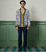 Aztec geometry habutai silk shirt